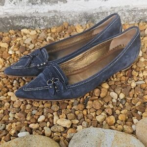 J.Crew Stylish Blue Suede Women's Loafers Size 7 1/2